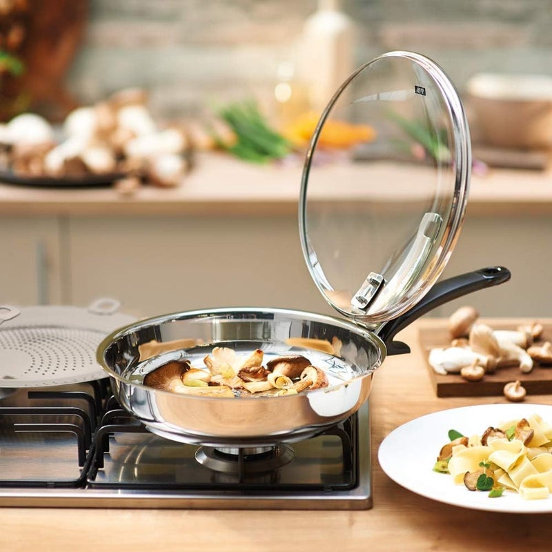 Fissler Premium Quality Glass Lid for Frying Pans - 28 cm Ø with Stainless Steel Rim - Image 3